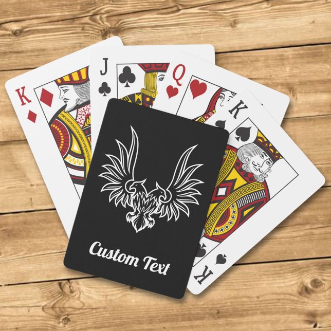 Águila con dos cartas de juego de cabezas (Subido por el creador)