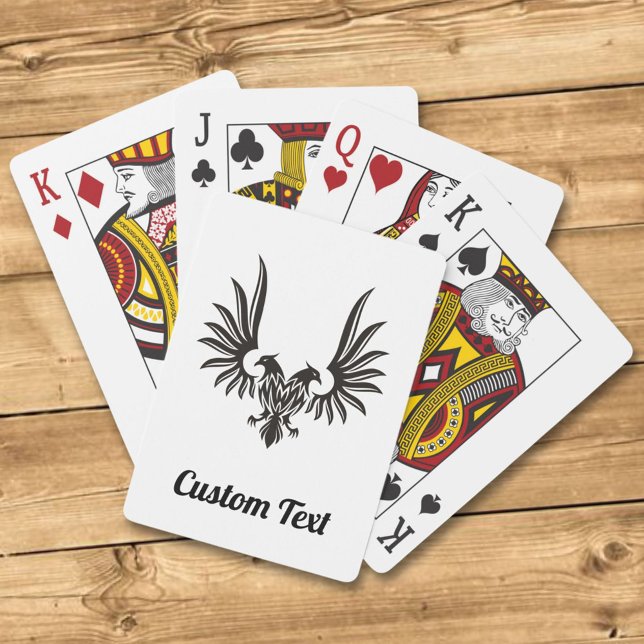 Águila con dos cartas de juego de cabezas (Subido por el creador)