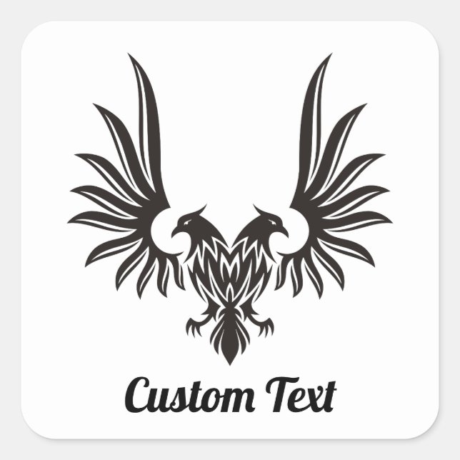 Águila con dos Pegatinas de Head Square (Anverso)