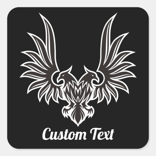 Águila con dos Pegatinas de Head Square (Anverso)