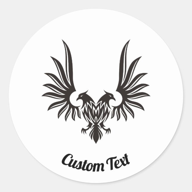 Águila con dos Pegatinas redondas de cabezas (Anverso)