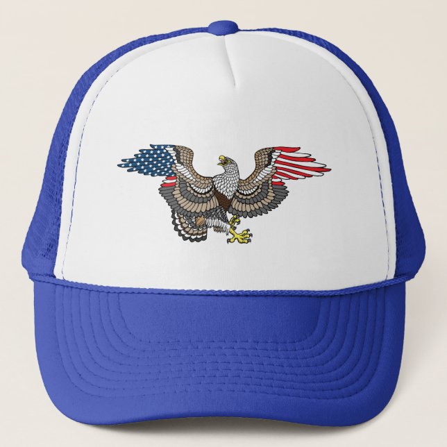 Águila Con Sombrero Camionero De Bandera Americana (Anverso)