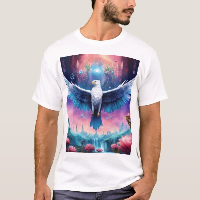 Águila de cristal en vuelo - camiseta de fuerza y (Anverso)