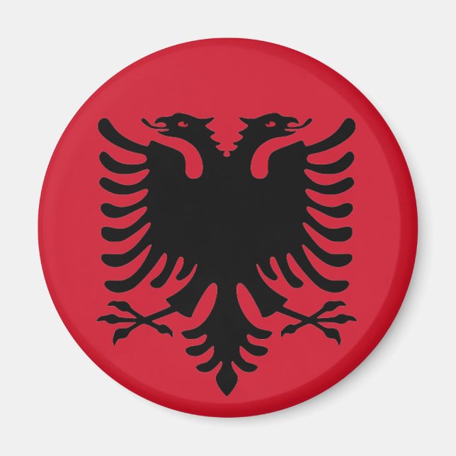 Águila De La Bandera De Albania Negra En Un Imán D (Frente)