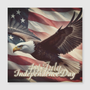Águila del 4 de Julio con bandera americana