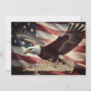 Águila del 4 de Julio con bandera americana