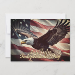 Águila del 4 de Julio con bandera americana