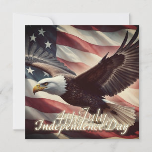 Águila del 4 de Julio con bandera americana