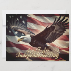 Águila del 4 de Julio con bandera americana
