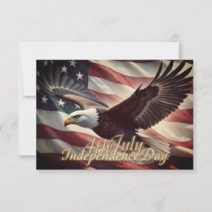 Águila del 4 de Julio con bandera americana