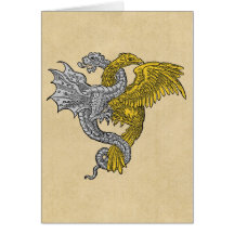 Águila dorada y dragón plateado Notecard