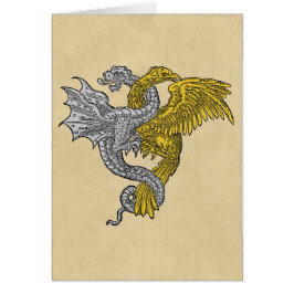 Águila dorada y dragón plateado Notecard