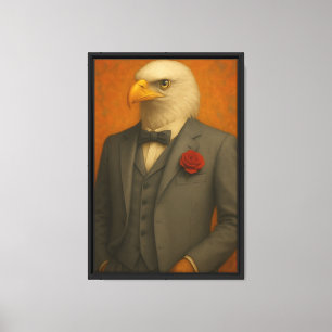 Águila en el arte del traje gris