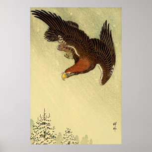 Águila en el vuelo Ohara Koson, arte japonés de 19