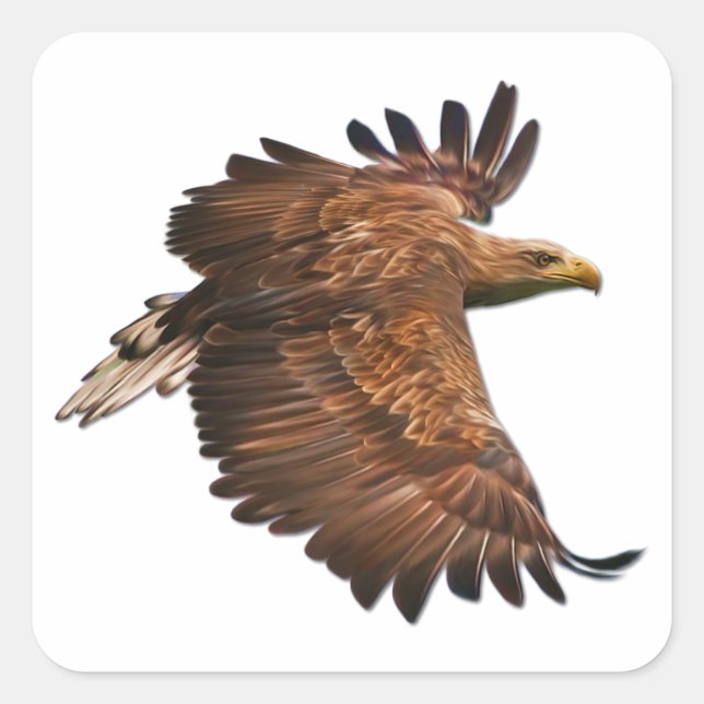 Águila en vuelo Pegatinas cuadrados (Anverso)