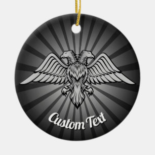 Águila gris con dos cabezas Ornamento cerámico