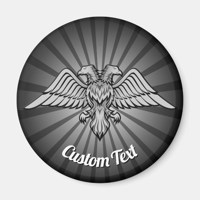 Águila gris con dos caras imán (Frente)