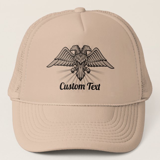 Águila gris con dos sombreros para camioneros (Anverso)