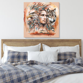 Águila - Hombre - Lobo - acuarela arte 1 - Diversi