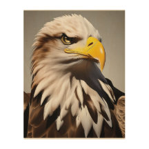 Águila Majestuosa: Talla de Arte en Madera – Un Sí