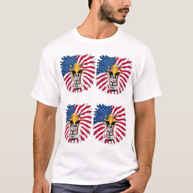 Águila Patriótica Americana" Camiseta en Día de El (Anverso)
