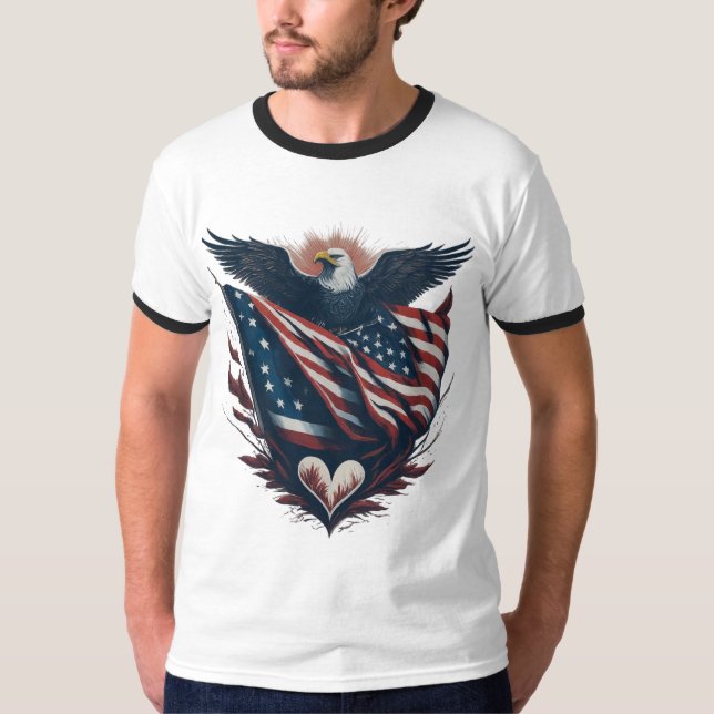 Águila Patriótica con camiseta de bandera estadoun (Anverso)