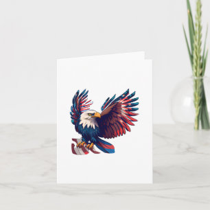 Águila patriótica sobre invitación doblada