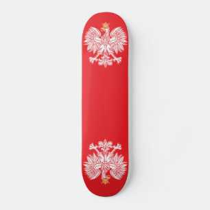 Águila Polaca Esbozada En Skateboard Rojo