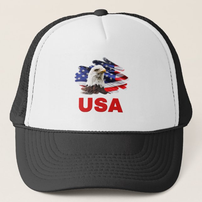 Águila Sobre La Bandera Gorras Patrióticos Estadou (Anverso)