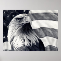 Águila y bandera Poster arte