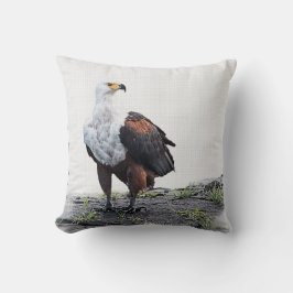 Águila y corazones de pez almohada de doble lado