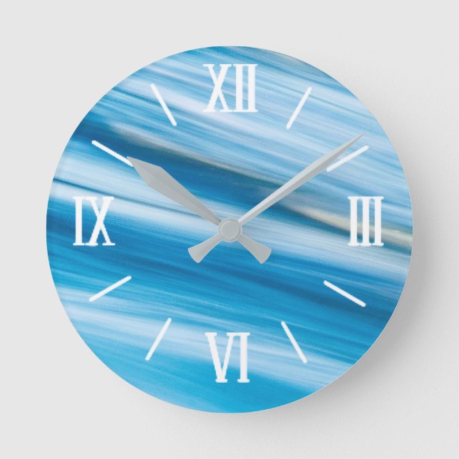 Aguja azul transparente reloj de pared (Anverso)