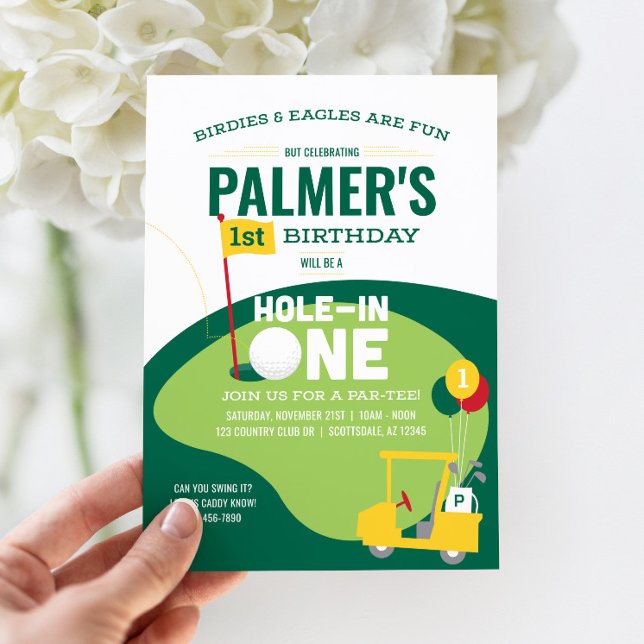 Agujero de golf en una invitación de cumpleaños (Hole in One Birthday Invitation)