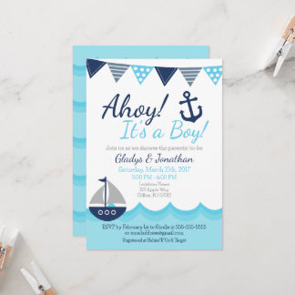 ¡Ah de la mar! Es un niño Invitación de Baby Showe