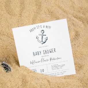 ¡Ah del barco! ¡Es un niño! Invitaciones cuadradas