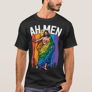 Ah Men Gay Jesus Shirt Gracioso Lgbtq Camisetas Re