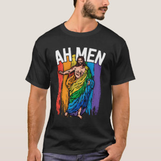 Ah Men Gay Jesus Shirt Gracioso Lgbtq Camisetas Re