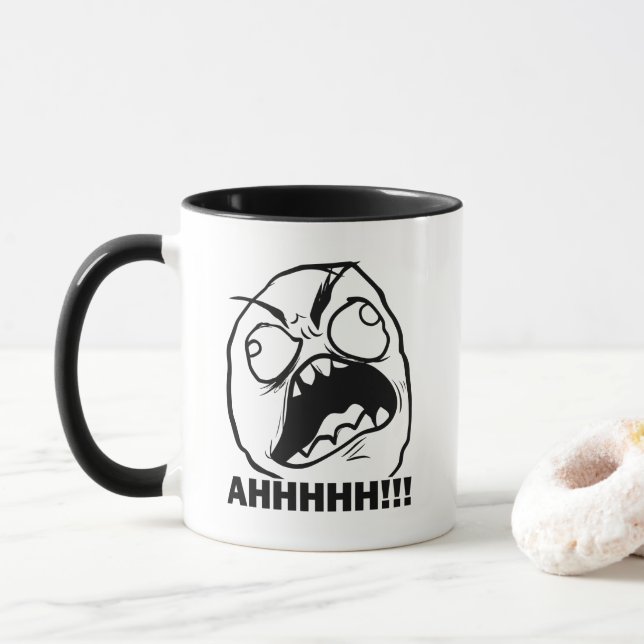 ¡Ahhh!! Taza de café de Meme de la cara de la (Con donut)
