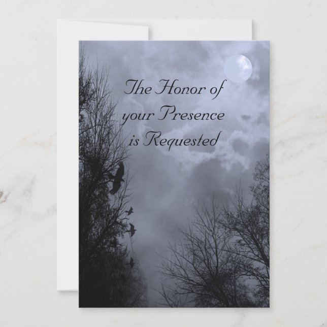 Ahogado cielo azul con invitación a la boda de Rav (Anverso)