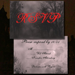 Ahogado cielo rojo con Ravens Halloween RSVP