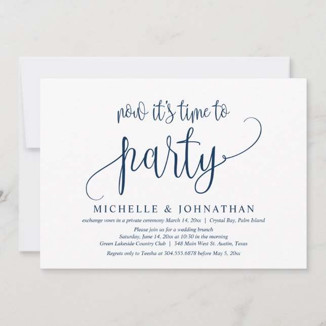 Ahora Es Hora De Fiesta, Invitación De Elopamiento (Anverso)