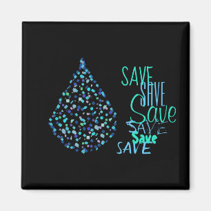 Ahorra Agua Gota Gotita Funky Imán