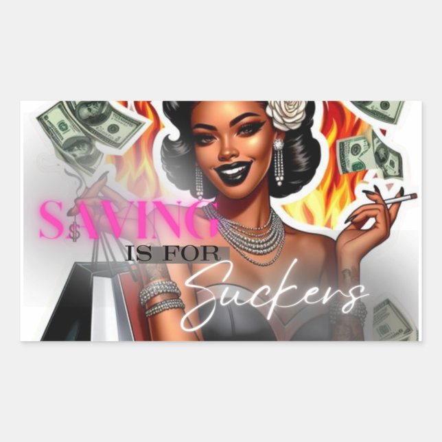 "Ahorrar es para los Suckers" Pegatinas de tarjeta (Anverso)
