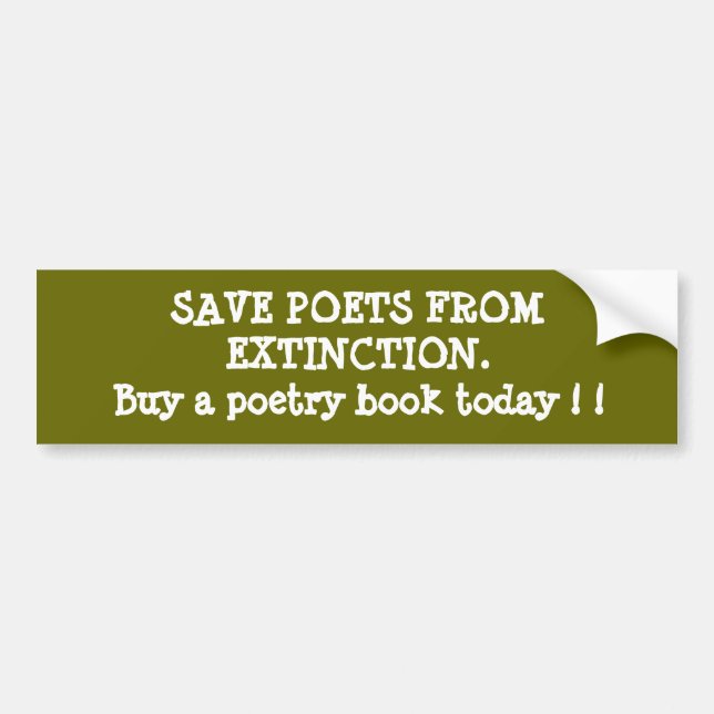 AHORRE A LOS POETAS del pegatina de (Frente)