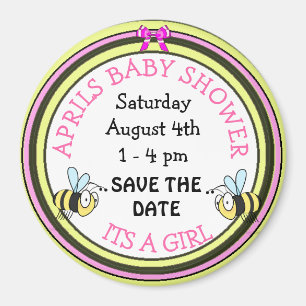 Ahorre el imán temático de la abeja de Baby Shower