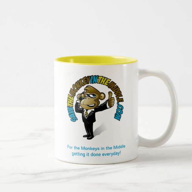 Ahorre el mono en la taza amarilla media (Derecha)