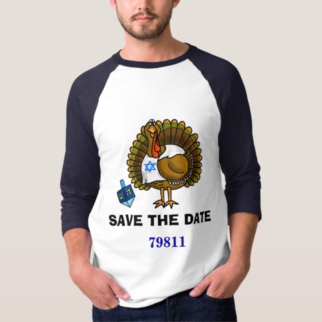 Ahorre la camiseta de Thanksgivukkah de la fecha (Anverso)