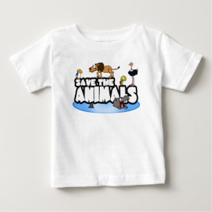 Ahorre la camiseta del bebé de los animales