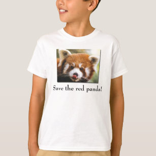 Ahorre la camiseta del niño de la panda roja