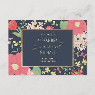 Ahorre la fecha - tarjeta de encargo - floral,